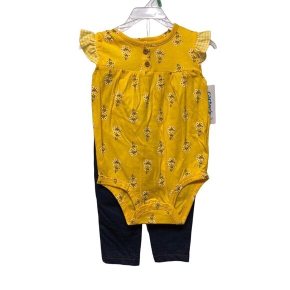 CARTERS Baby Girls -Piece Cotton Bodysuits & Pants Set SIZE 18MOS NWT - Picture 1 of 5